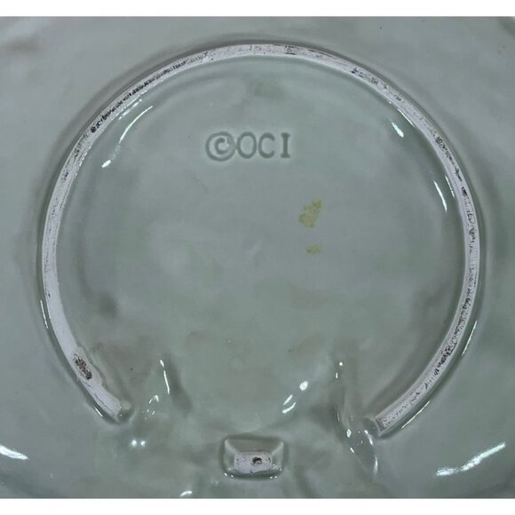 Vintage OCI Bonnet Plate Ceramic Brown Basket-Weave Hat Spring Easter Flowers 8" - Picture 5 of 7